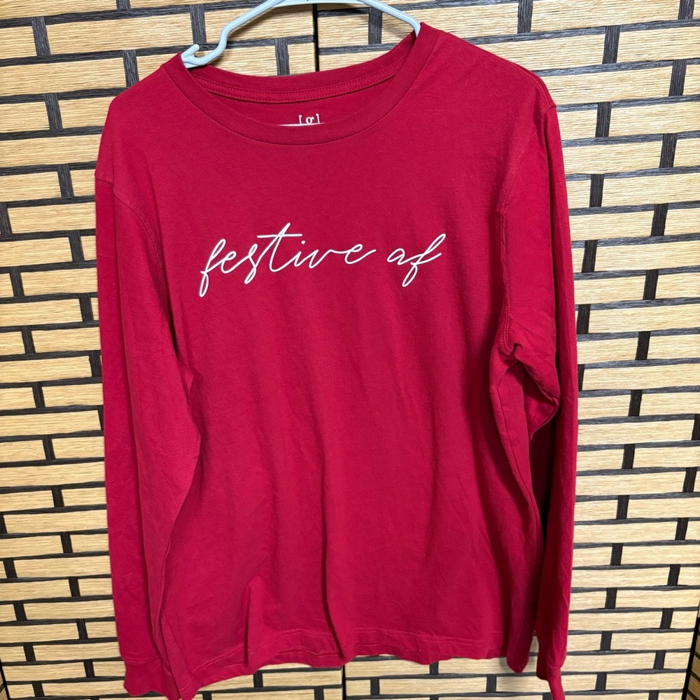 George Red‎ Festive AF Long Sleeve Tee Size Large